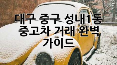 대구 중구 성내1동 중고차 거래 완벽 가이드